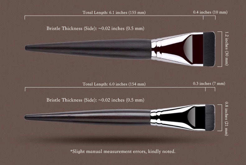 Flat Foundation Brush with Ebony Handle, Ultra-Thin Seamless Makeup Brush for Liquid Foundation & Mask