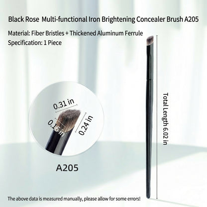 Black Rose "The Iron" Precision Concealer Brush – Seamless Under-Eye Brightener for Dark Circles & Tear Troughs