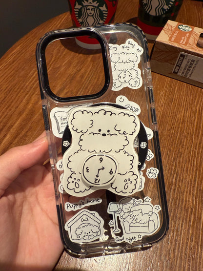 MagSafe Minimalist Dog iPhone 16 Pro Max Case. 360 Rotatable Kickstand. Cute Line Art Puppy Cover. Magnetic Grip for iPhone 15 13 12.