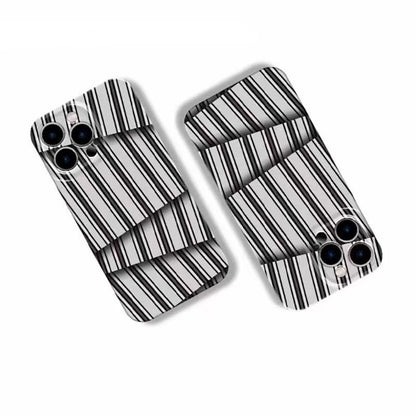 Abstract Black & White Stripe iPhone Case, Geometric Optical Illusion