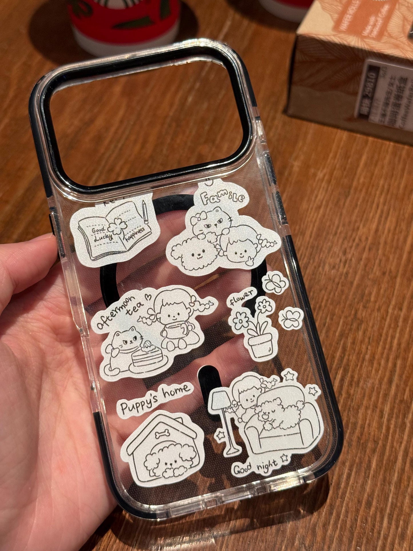 MagSafe Minimalist Dog iPhone 16 Pro Max Case. 360 Rotatable Kickstand. Cute Line Art Puppy Cover. Magnetic Grip for iPhone 15 13 12.