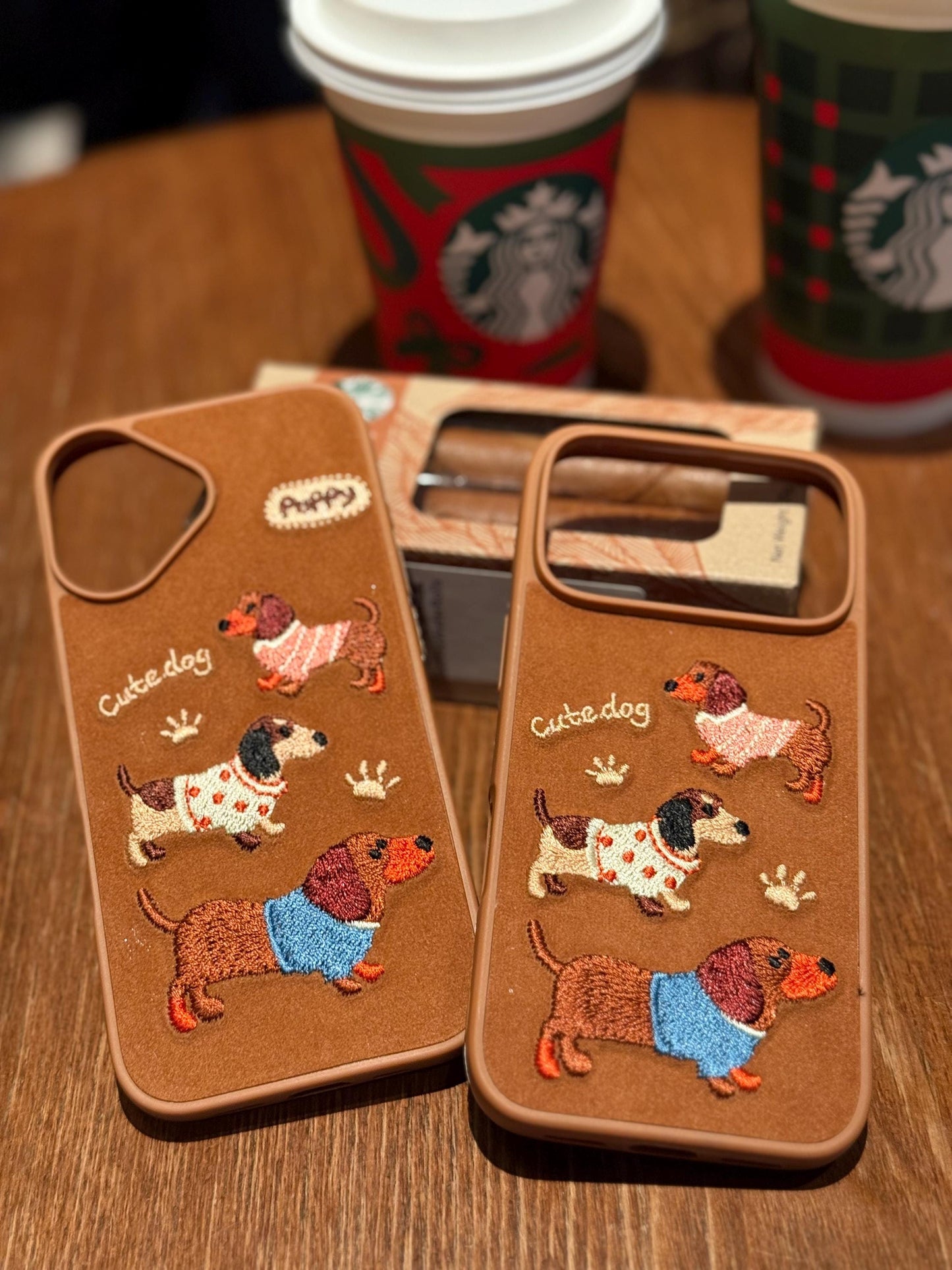 Cute Plush Dachshund iPhone 16 Pro Max Case. Embroidered Sausage Dog Cover. Fuzzy Chenille Puppy Patch. Doxie Mom Gift for iPhone 15 14.