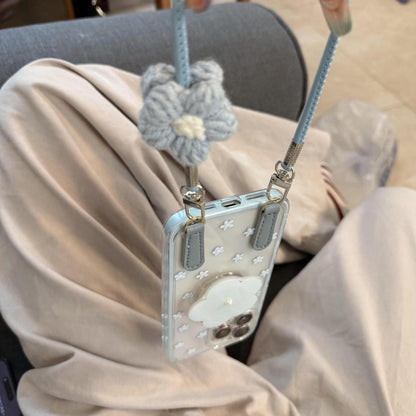 Cute Floral iPhone 16 Pro Max Case with Side Pattern. Korean Aesthetic Flower Soft Cover. Botanical Wildflower Gift for iPhone 15 14 13.