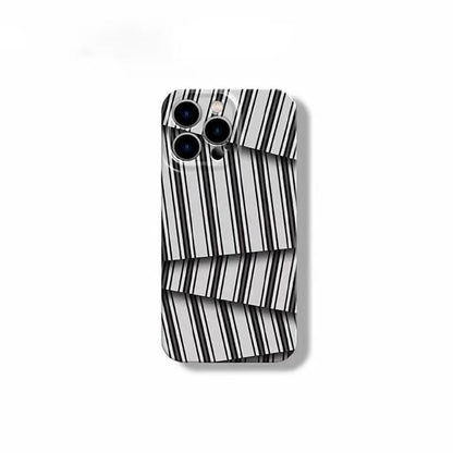 Abstract Black & White Stripe iPhone Case, Geometric Optical Illusion