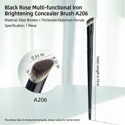 Black Rose "The Iron" Precision Concealer Brush – Seamless Under-Eye Brightener for Dark Circles & Tear Troughs