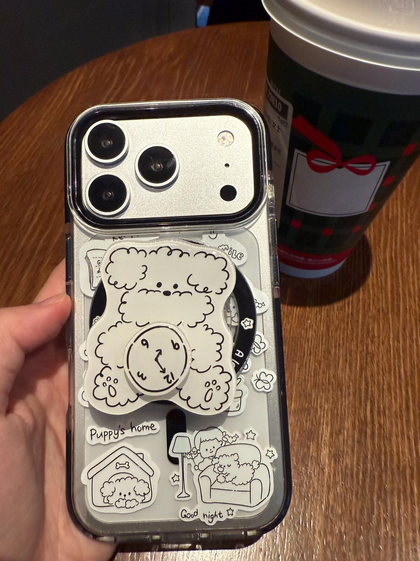 MagSafe Minimalist Dog iPhone 16 Pro Max Case. 360 Rotatable Kickstand. Cute Line Art Puppy Cover. Magnetic Grip for iPhone 15 13 12.