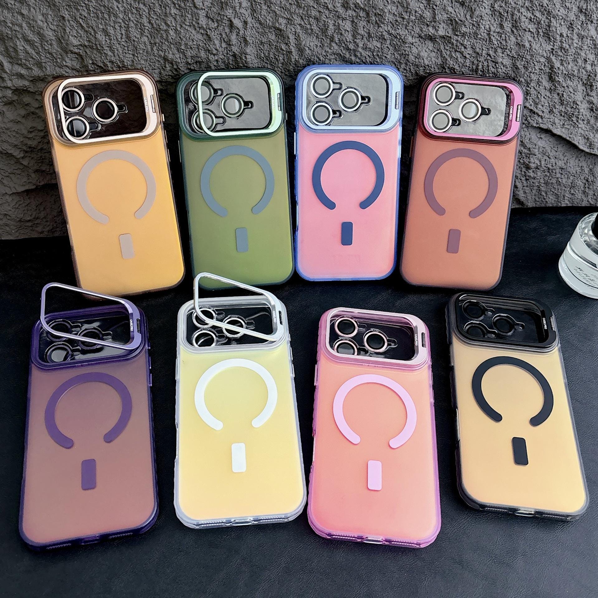 MagSafe Camera Kickstand iPhone 16 Pro Max Case. Built-in Lens Protector. Full Body Shockproof IMD Cover for iPhone 15, 14.