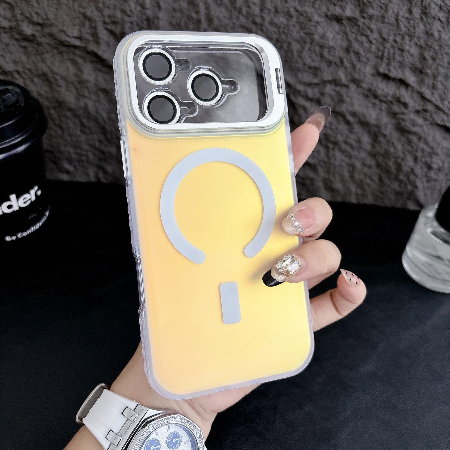 MagSafe Camera Kickstand iPhone 16 Pro Max Case. Built-in Lens Protector. Full Body Shockproof IMD Cover for iPhone 15, 14.