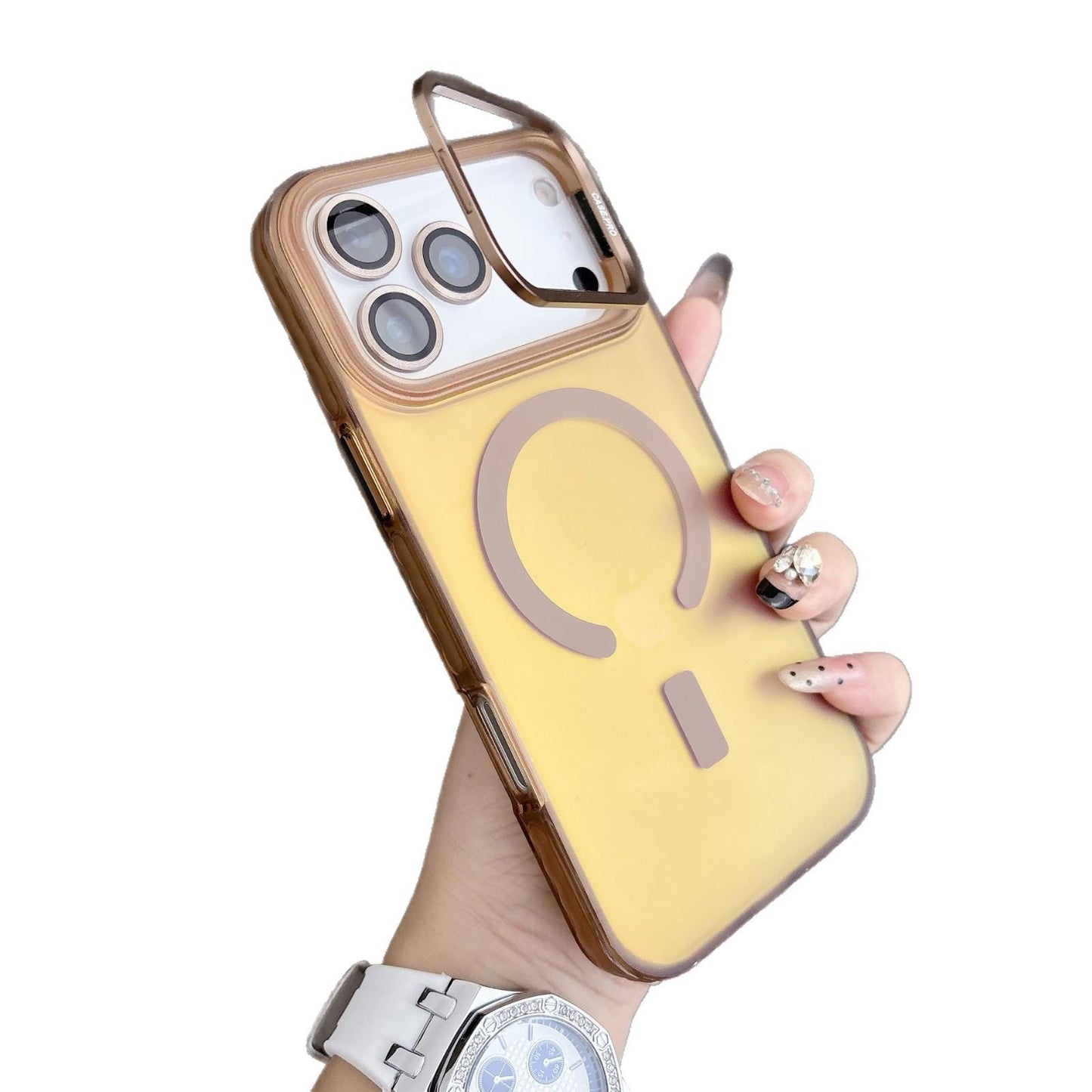 MagSafe Camera Kickstand iPhone 16 Pro Max Case. Built-in Lens Protector. Full Body Shockproof IMD Cover for iPhone 15, 14.