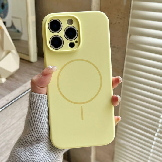 Minimalist MagSafe Silicone iPhone 16 Pro Max Case. Thin Magnetic Ring. Precision Camera Lens Protection. Soft Shockproof Cover 15 14.