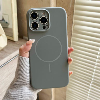 Minimalist MagSafe Silicone iPhone 16 Pro Max Case. Thin Magnetic Ring. Precision Camera Lens Protection. Soft Shockproof Cover 15 14.