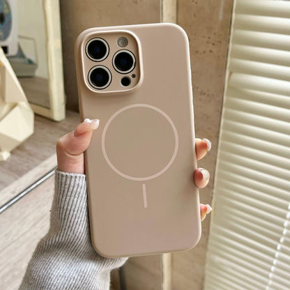 Minimalist MagSafe Silicone iPhone 16 Pro Max Case. Thin Magnetic Ring. Precision Camera Lens Protection. Soft Shockproof Cover 15 14.