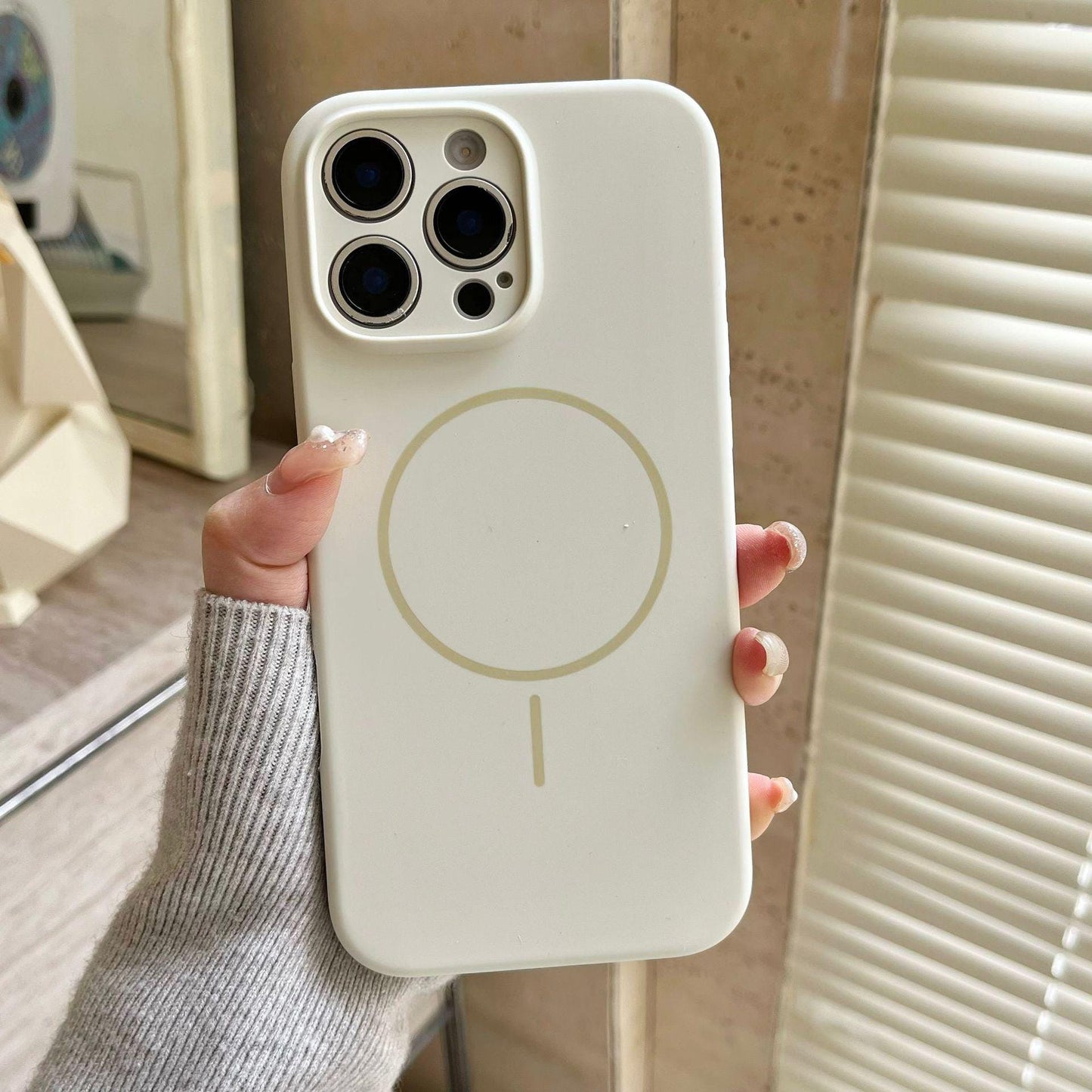 Minimalist MagSafe Silicone iPhone 16 Pro Max Case. Thin Magnetic Ring. Precision Camera Lens Protection. Soft Shockproof Cover 15 14.