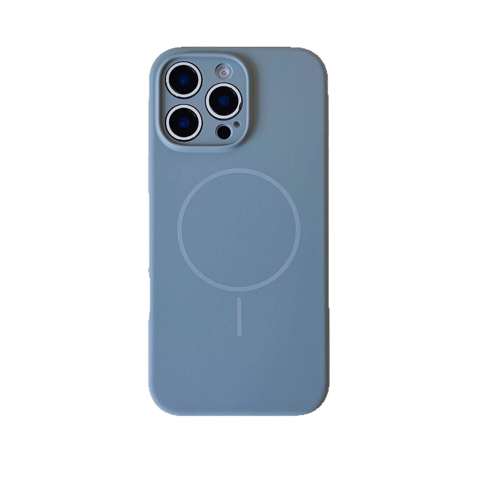 Minimalist MagSafe Silicone iPhone 16 Pro Max Case. Thin Magnetic Ring. Precision Camera Lens Protection. Soft Shockproof Cover 15 14.