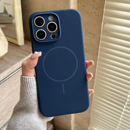 Minimalist MagSafe Silicone iPhone 16 Pro Max Case. Thin Magnetic Ring. Precision Camera Lens Protection. Soft Shockproof Cover 15 14.