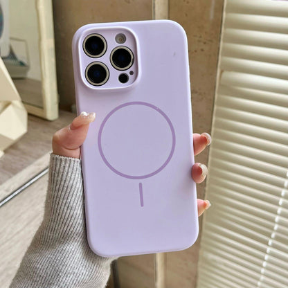 Minimalist MagSafe Silicone iPhone 16 Pro Max Case. Thin Magnetic Ring. Precision Camera Lens Protection. Soft Shockproof Cover 15 14.