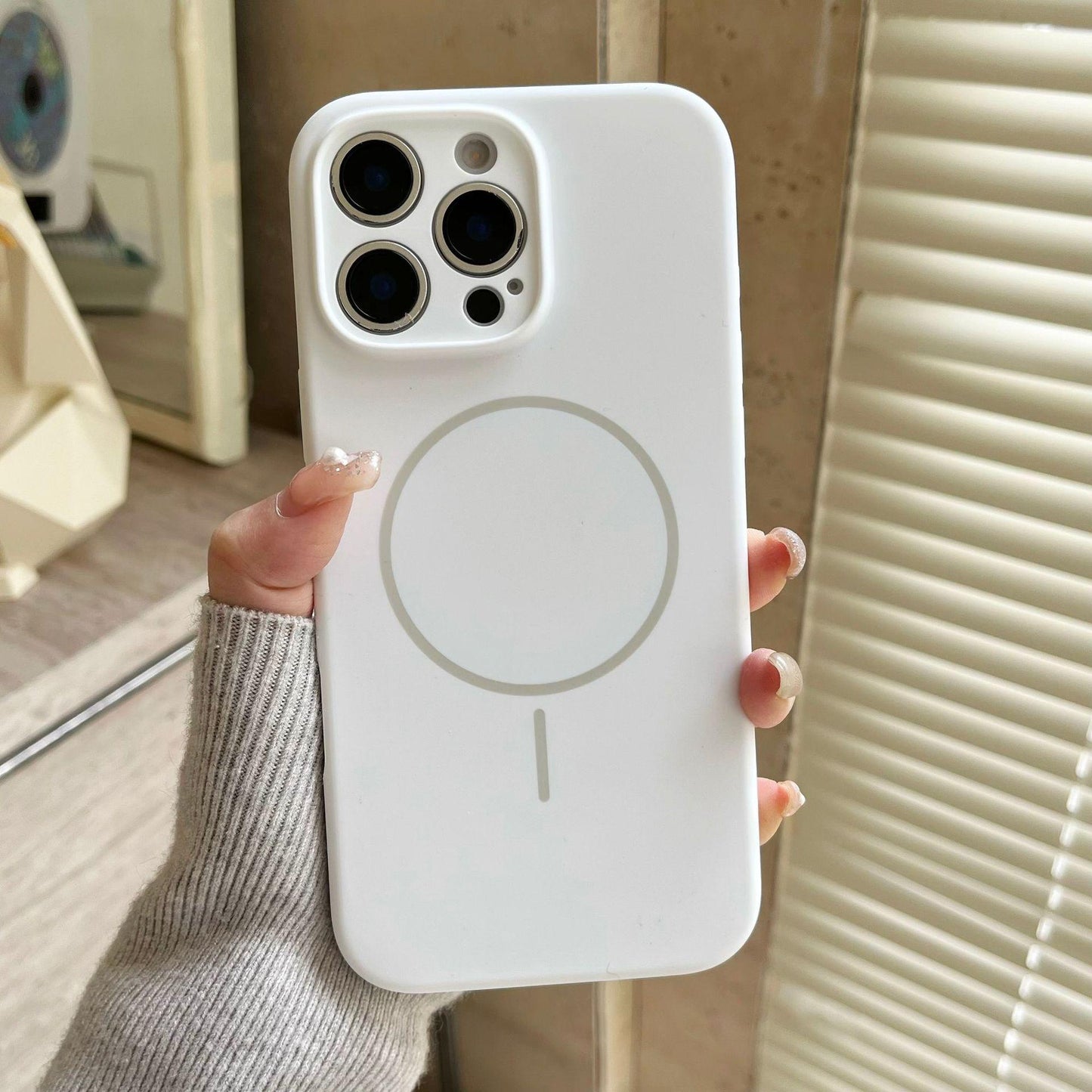 Minimalist MagSafe Silicone iPhone 16 Pro Max Case. Thin Magnetic Ring. Precision Camera Lens Protection. Soft Shockproof Cover 15 14.