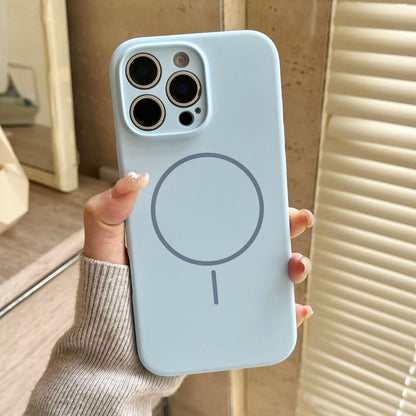 Minimalist MagSafe Silicone iPhone 16 Pro Max Case. Thin Magnetic Ring. Precision Camera Lens Protection. Soft Shockproof Cover 15 14.