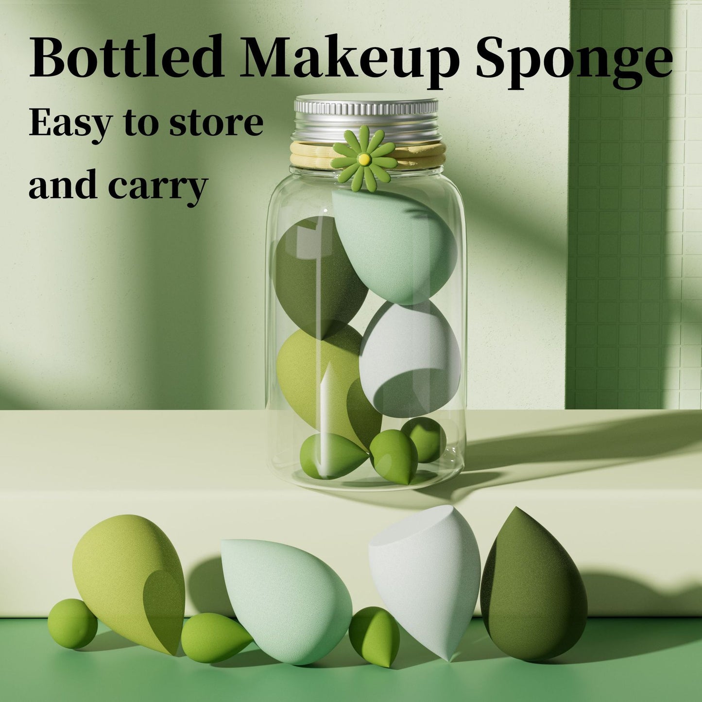 4-Pack Premium Makeup Sponge Set – Mixed Shapes (Teardrop, Angled, Gourd) for Flawless Wet & Dry Blending