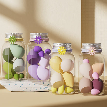 4-Pack Premium Makeup Sponge Set – Mixed Shapes (Teardrop, Angled, Gourd) for Flawless Wet & Dry Blending