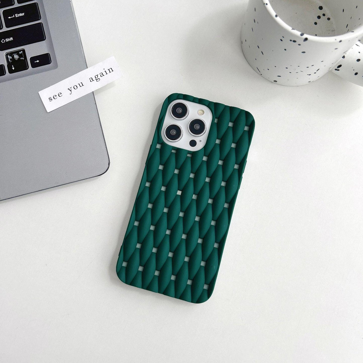 Summer Cooling Wavy iPhone 16 Pro Max Case. Breathable Mesh Hollow Out Cover. Cute Lace Edge. Minimalist Heat Dissipation Gift for 15 14.