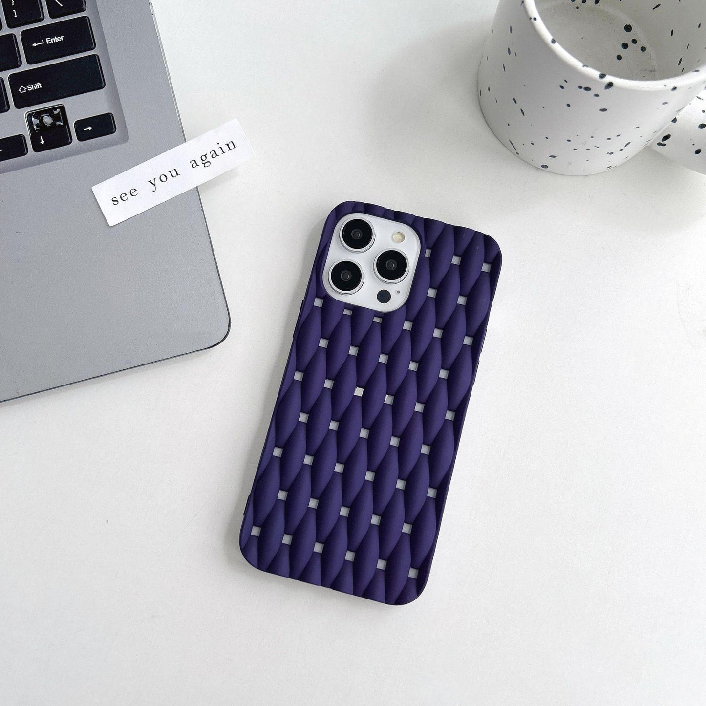 Summer Cooling Wavy iPhone 16 Pro Max Case. Breathable Mesh Hollow Out Cover. Cute Lace Edge. Minimalist Heat Dissipation Gift for 15 14.