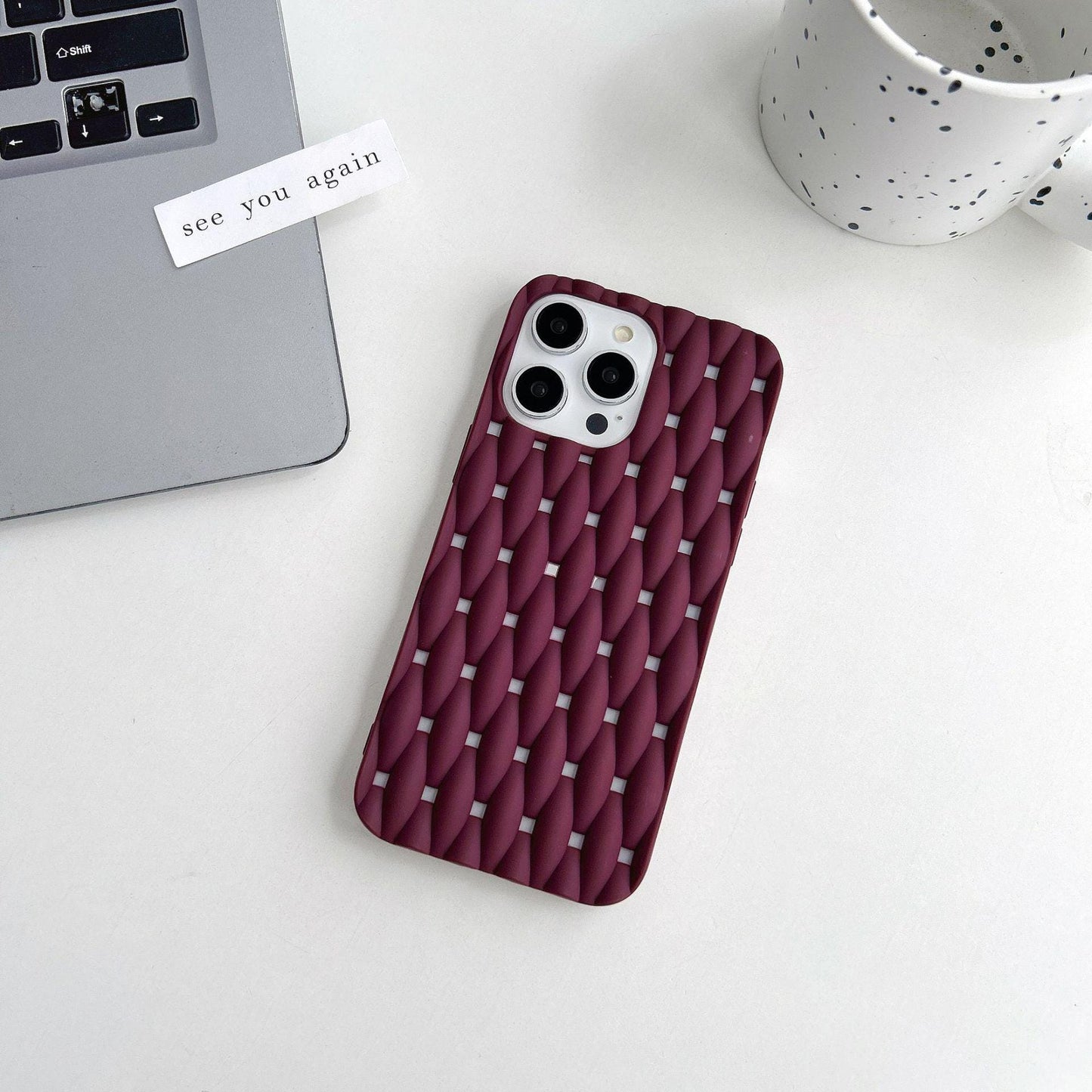 Summer Cooling Wavy iPhone 16 Pro Max Case. Breathable Mesh Hollow Out Cover. Cute Lace Edge. Minimalist Heat Dissipation Gift for 15 14.
