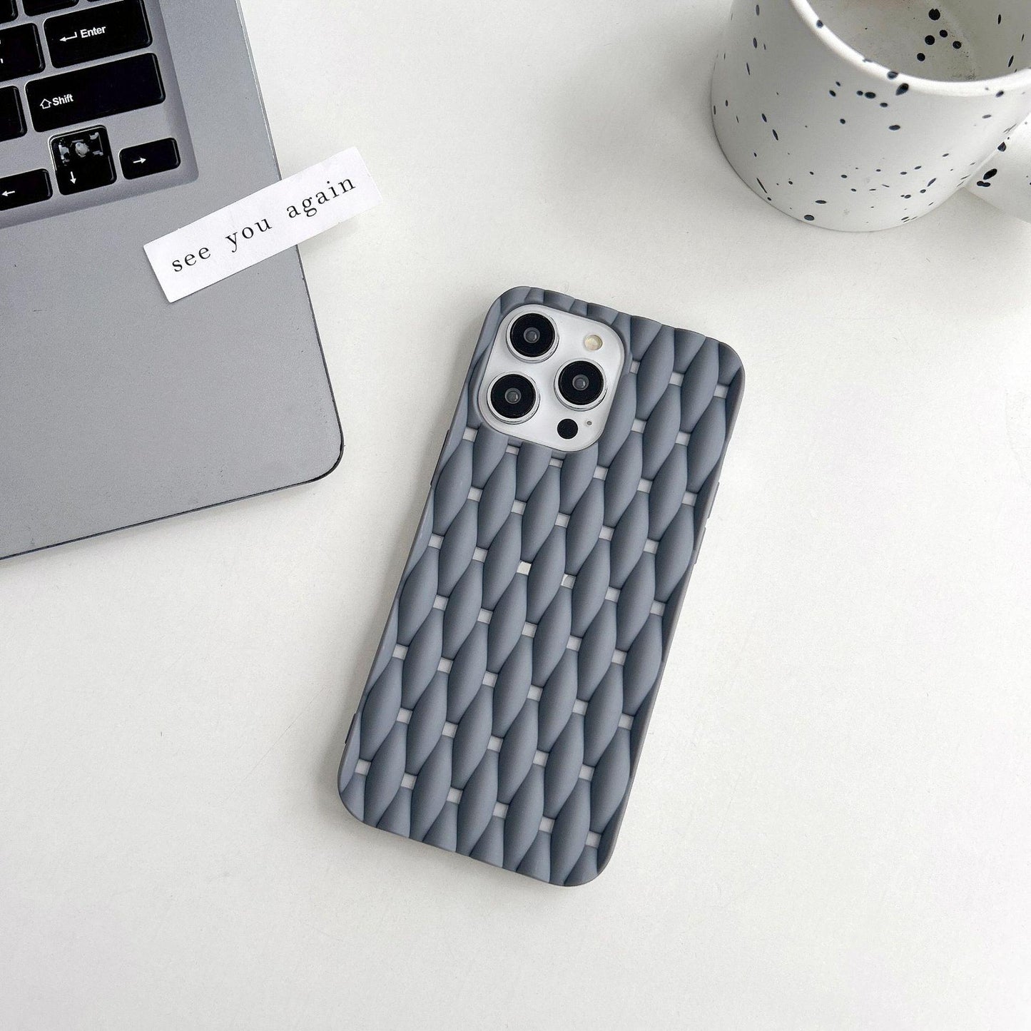 Summer Cooling Wavy iPhone 16 Pro Max Case. Breathable Mesh Hollow Out Cover. Cute Lace Edge. Minimalist Heat Dissipation Gift for 15 14.