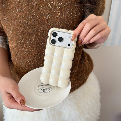 The Puffer Case iPhone 16 Pro Max. Metallic Silver 3D Bubble Cover. Soft Pillow Down Jacket Shell. Y2K Trendy Aesthetic Gift.