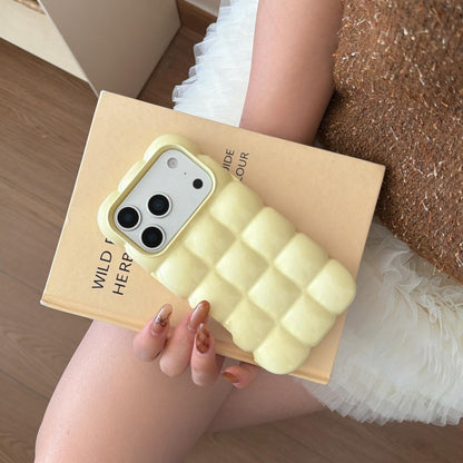 The Puffer Case iPhone 16 Pro Max. Metallic Silver 3D Bubble Cover. Soft Pillow Down Jacket Shell. Y2K Trendy Aesthetic Gift.