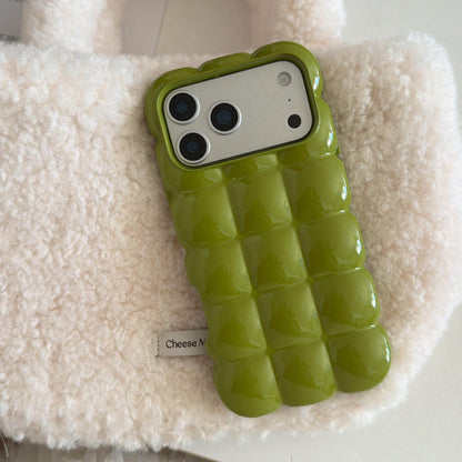 The Puffer Case iPhone 16 Pro Max. Metallic Silver 3D Bubble Cover. Soft Pillow Down Jacket Shell. Y2K Trendy Aesthetic Gift.