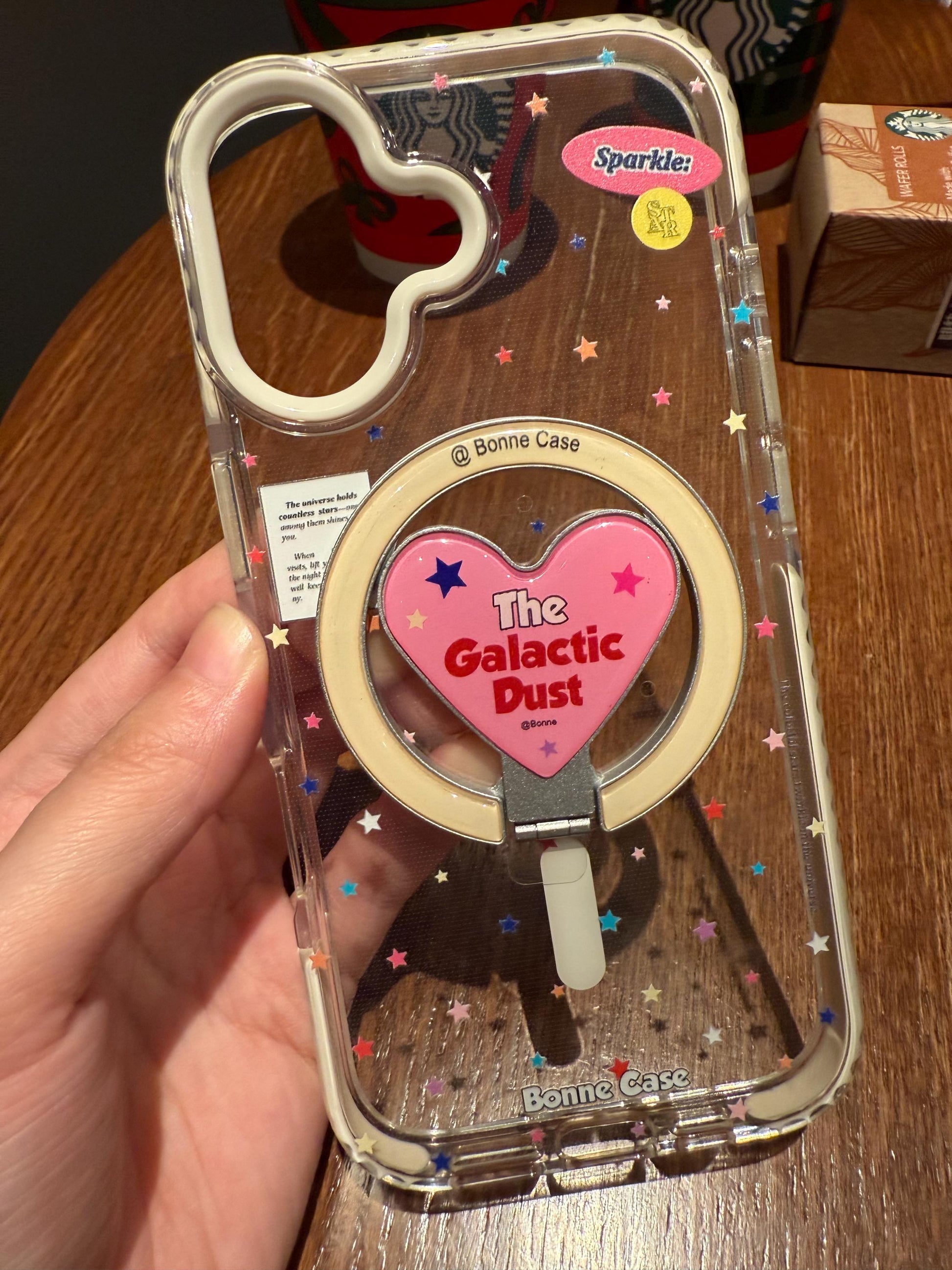 Y2K Star & Heart MagSafe iPhone 16 Pro Max Case. Clear Magnetic Kickstand. Acubi Aesthetic Graffiti Star Cover. Cute Gift for 15 14.