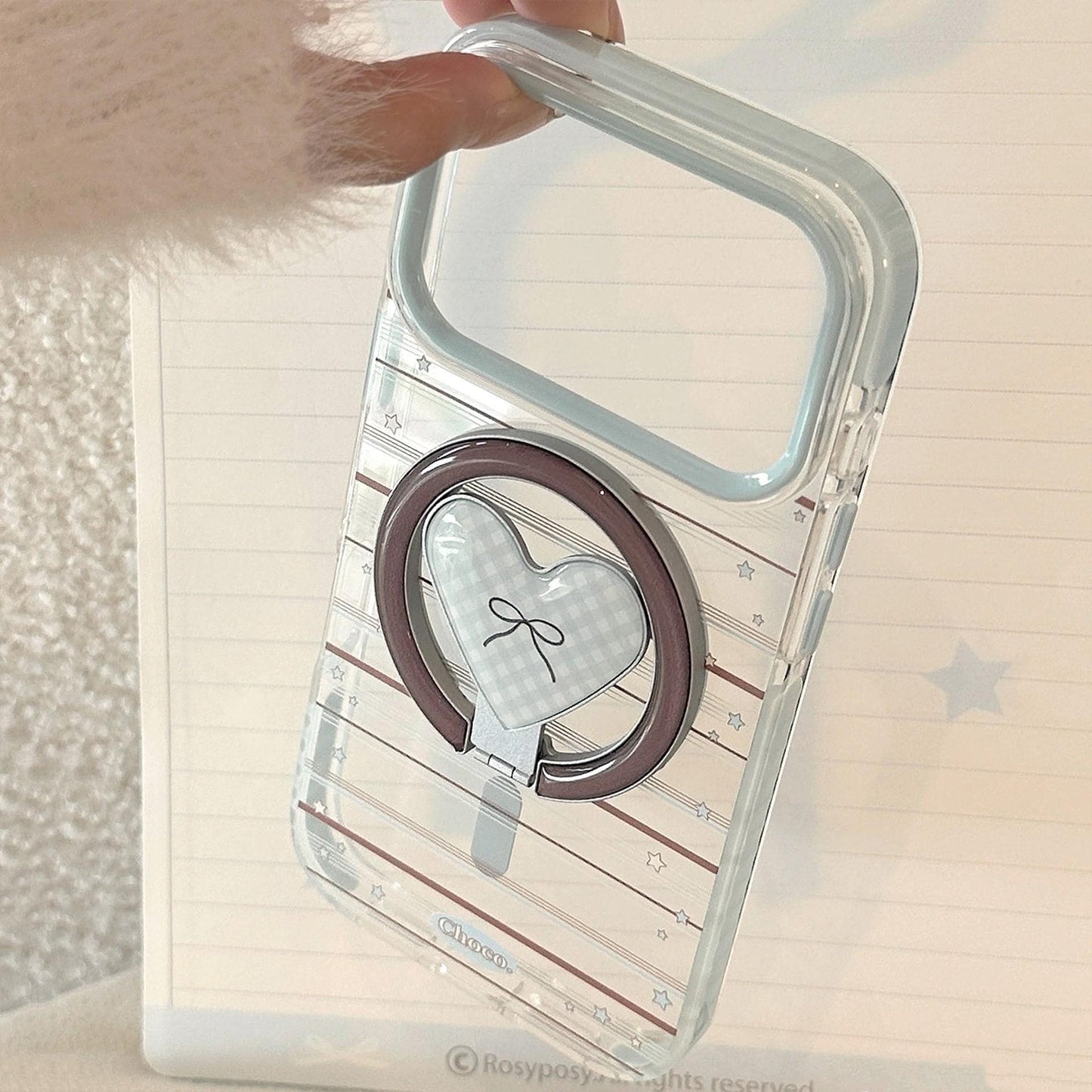 Y2K Star & Heart MagSafe iPhone 16 Pro Max Case. Clear Magnetic Kickstand. Acubi Aesthetic Graffiti Star Cover. Cute Gift for 15 14.