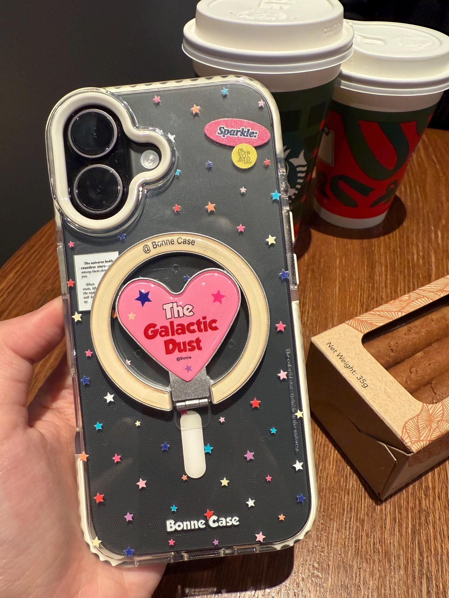 Y2K Star & Heart MagSafe iPhone 16 Pro Max Case. Clear Magnetic Kickstand. Acubi Aesthetic Graffiti Star Cover. Cute Gift for 15 14.