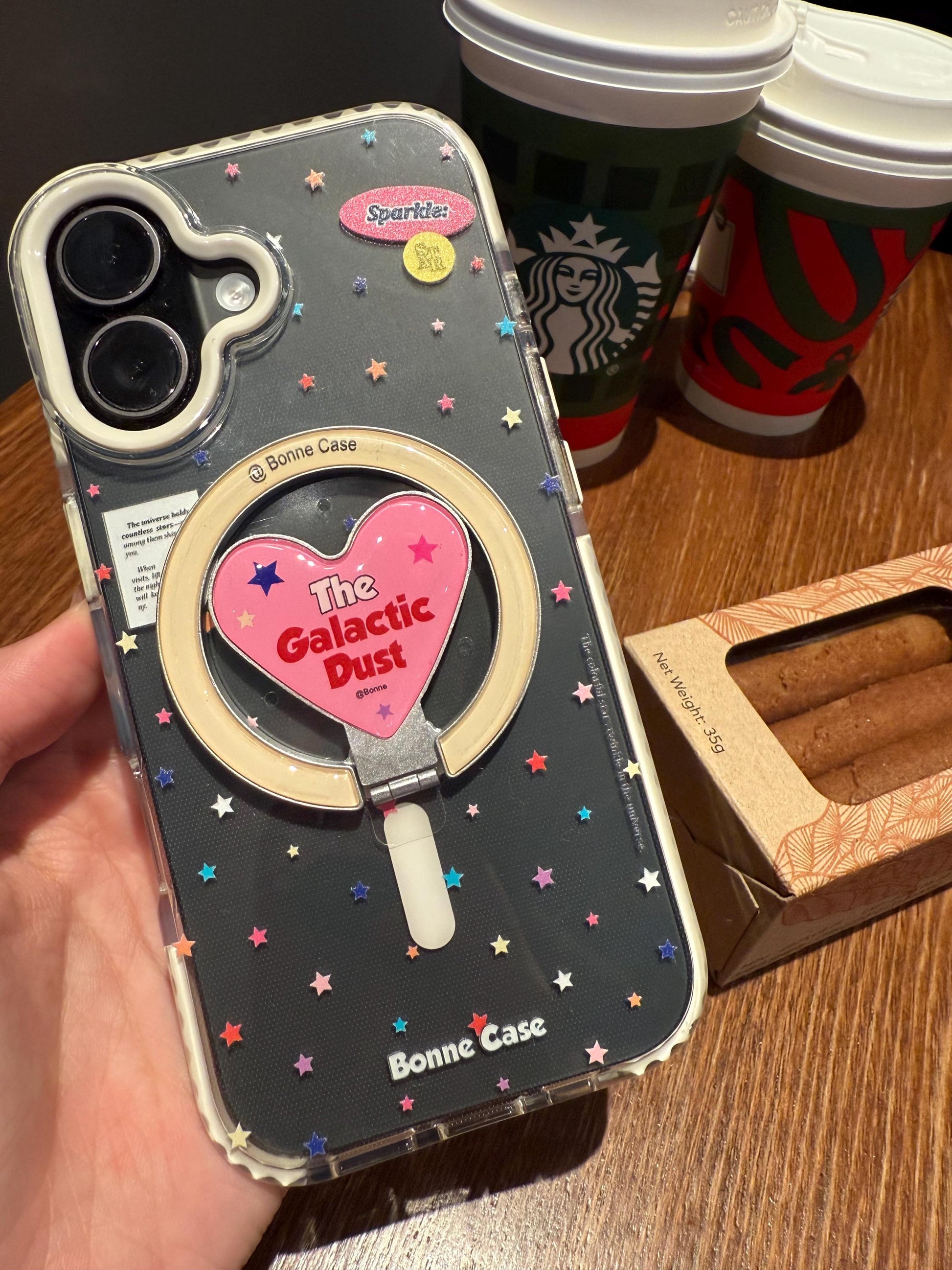 Y2K Star & Heart MagSafe iPhone 16 Pro Max Case. Clear Magnetic Kickstand. Acubi Aesthetic Graffiti Star Cover. Cute Gift for 15 14.