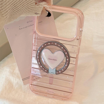 Y2K Star & Heart MagSafe iPhone 16 Pro Max Case. Clear Magnetic Kickstand. Acubi Aesthetic Graffiti Star Cover. Cute Gift for 15 14.