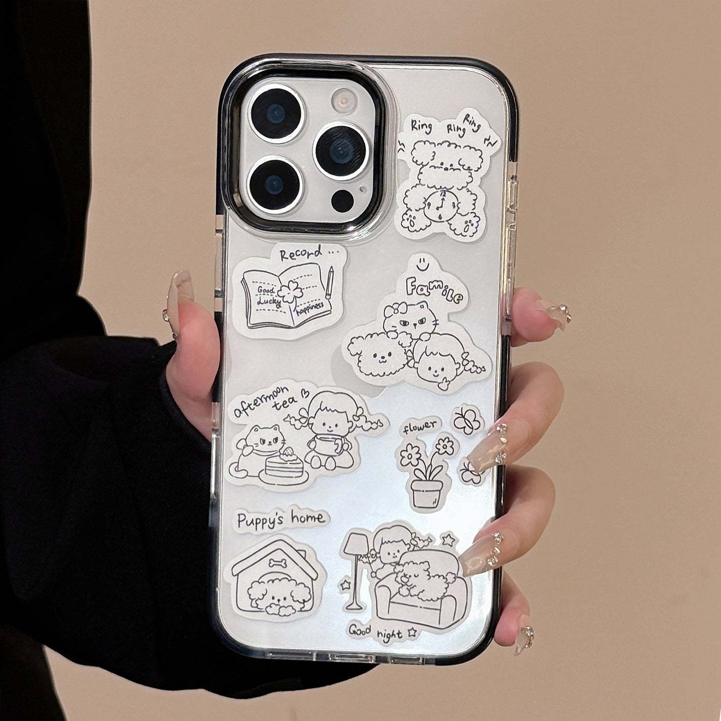 MagSafe Minimalist Dog iPhone 16 Pro Max Case. 360 Rotatable Kickstand. Cute Line Art Puppy Cover. Magnetic Grip for iPhone 15 13 12.