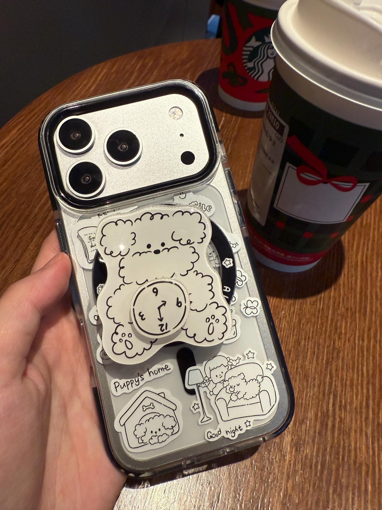 MagSafe Minimalist Dog iPhone 16 Pro Max Case. 360 Rotatable Kickstand. Cute Line Art Puppy Cover. Magnetic Grip for iPhone 15 13 12.