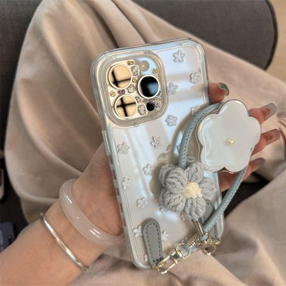 Cute Floral iPhone 16 Pro Max Case with Side Pattern. Korean Aesthetic Flower Soft Cover. Botanical Wildflower Gift for iPhone 15 14 13.