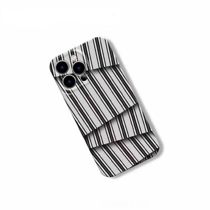 Abstract Black & White Stripe iPhone Case, Geometric Optical Illusion