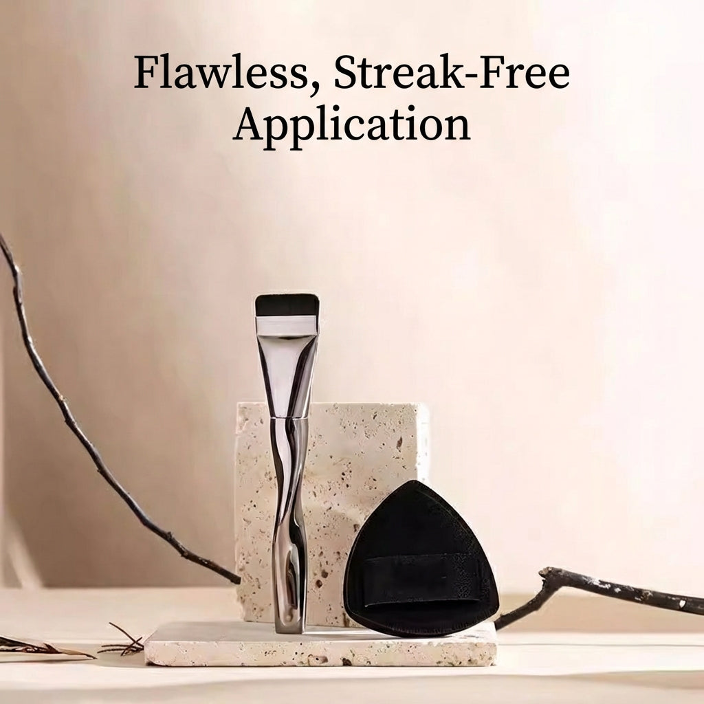 Linear Foundation Spatula Brush – The "No-Waste" Tool for an Ultra-Thin, Airbrushed Finish