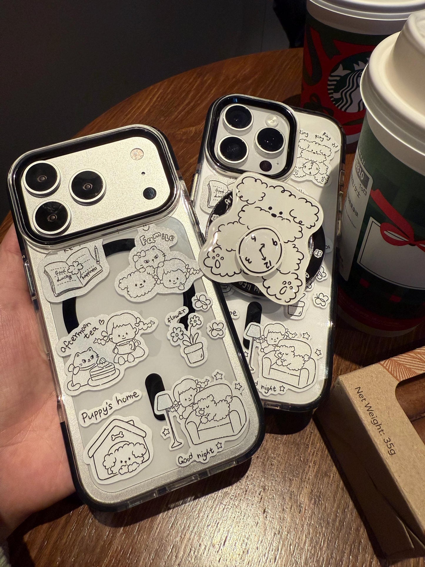 MagSafe Minimalist Dog iPhone 16 Pro Max Case. 360 Rotatable Kickstand. Cute Line Art Puppy Cover. Magnetic Grip for iPhone 15 13 12.