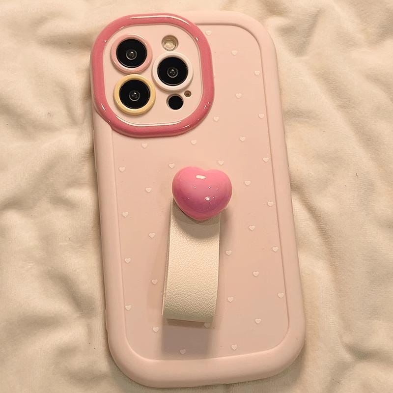 Coquette Pink Heart iPhone Case: 3D Love Grip, Soft Silicone