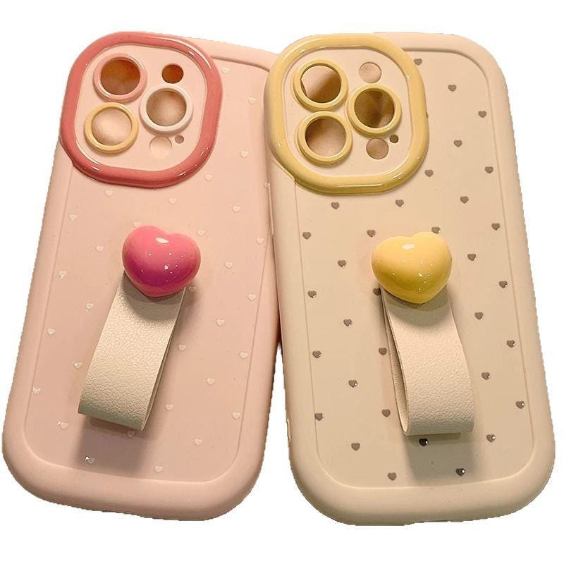 Coquette Pink Heart iPhone Case: 3D Love Grip, Soft Silicone